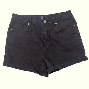 Missguided Riot High Rise Denim Black Shorts Sz 6